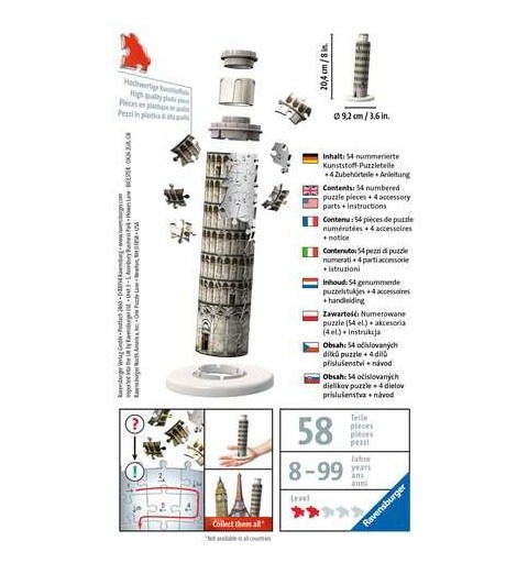 Ravensburger Mini Schiefer Turm - Pisa Puzle 3D Edificios