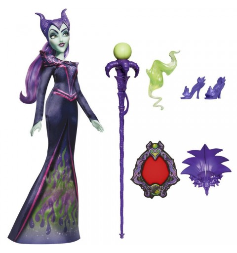 Disney Villains - Malefica, fashion doll con accessori e vestiti rimovibili, giocattolo per bambini dai 5 anni in su