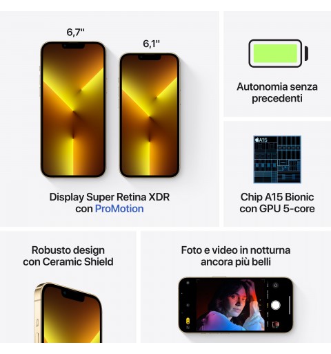 TIM Apple iPhone 13 Pro 15.5 cm (6.1") Dual SIM iOS 15 5G 512 GB Gold