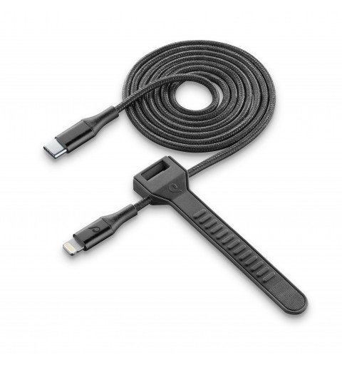 Cellularline Cosmic Cable - USB Type-C to Lightning Cavo USB con cinturino in silicone Nero