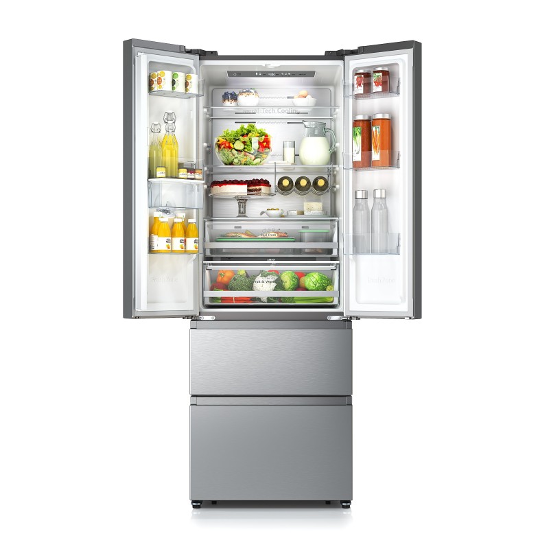 Hisense RF632N4WIE frigo américain Intégré (placement) 485 L E Gris, Acier inoxydable