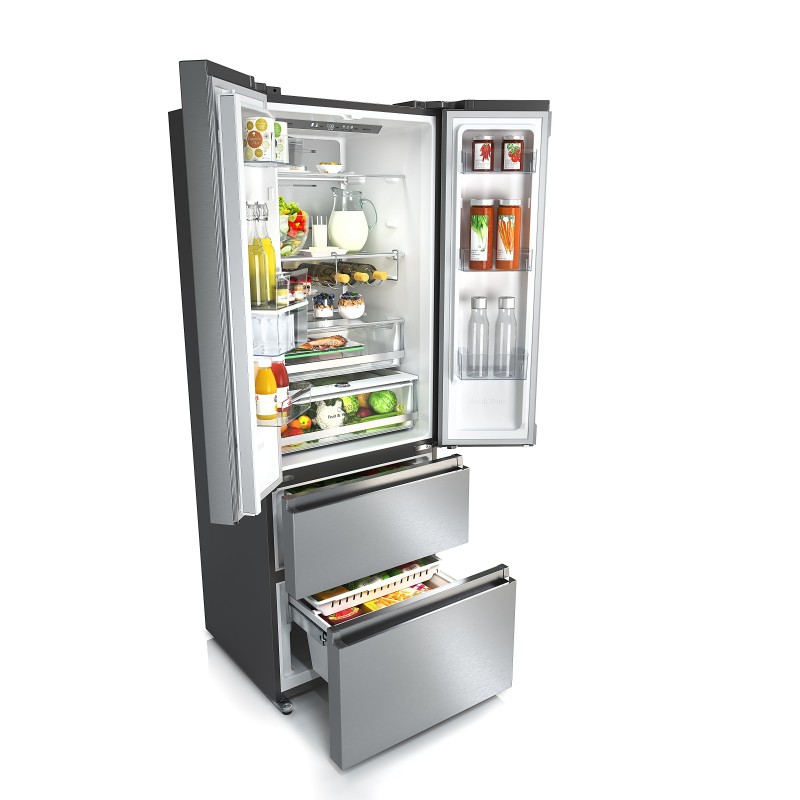 Hisense RF632N4WIE frigo américain Intégré (placement) 485 L E Gris, Acier inoxydable