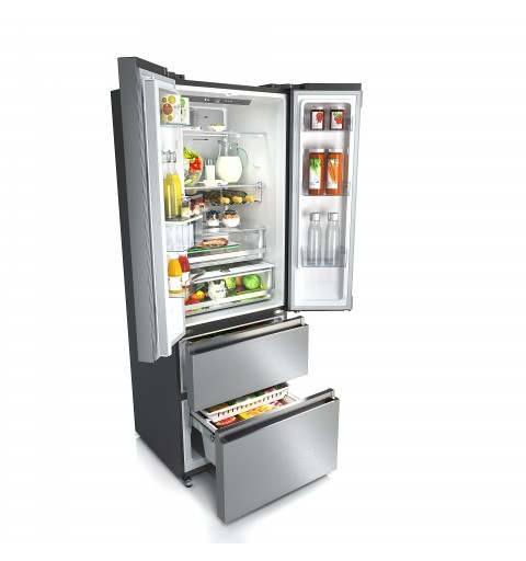 Hisense RF632N4WIE frigo américain Intégré (placement) 485 L E Gris, Acier inoxydable