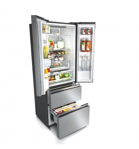 Hisense RF632N4WIE frigorifero side-by-side Da incasso 485 L E Grigio, Acciaio inossidabile
