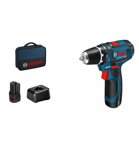 Bosch Akku-Bohrschrauber 12 V Li-Ion 1300 Giri min Nero, Blu, Rosso