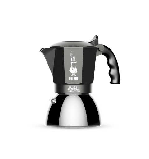 Bialetti Brikka Induction Moka Nero, Acciaio inossidabile