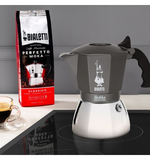 Bialetti Brikka Induction Moka Nero, Acciaio inossidabile