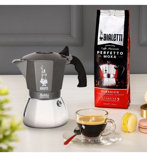 Bialetti Brikka Induction Moka Nero, Acciaio inossidabile