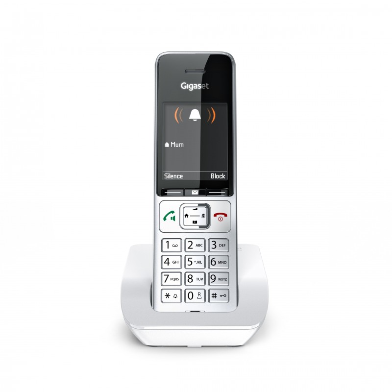 Gigaset Comfort 501 Telefono DECT Identificatore di chiamata Argento, Bianco