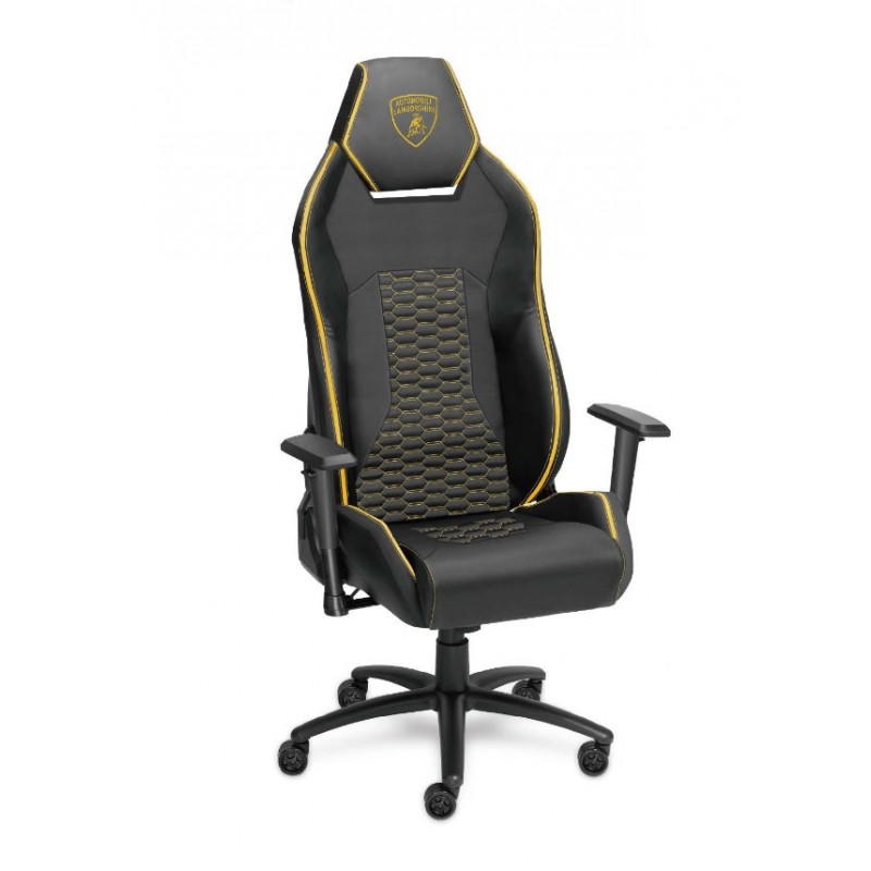 Lamborghini LAGAAC11 silla para videojuegos Silla para videojuegos de PC Asiento acolchado Negro, Amarillo