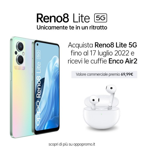 OPPO Reno 8 Lite 16.3 cm (6.43") Dual SIM Android 11 5G USB Type-C 8 GB 128 GB 4500 mAh Multicolour