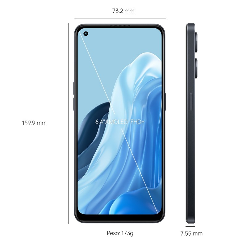 OPPO Reno 8 Lite 16.3 cm (6.43") Dual SIM Android 11 5G USB Type-C 8 GB 128 GB 4500 mAh Black