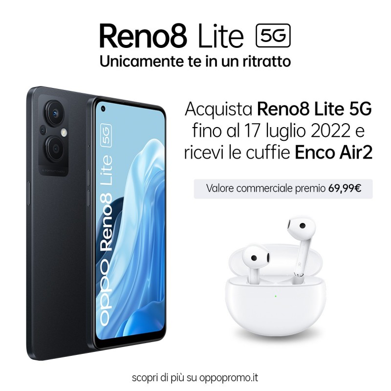 OPPO Reno 8 Lite 16.3 cm (6.43") Dual SIM Android 11 5G USB Type-C 8 GB 128 GB 4500 mAh Black