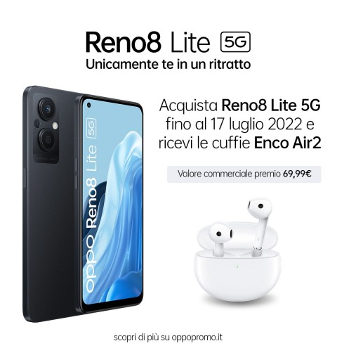 OPPO Reno 8 Lite 16.3 cm (6.43") Dual SIM Android 11 5G USB Type-C 8 GB 128 GB 4500 mAh Black