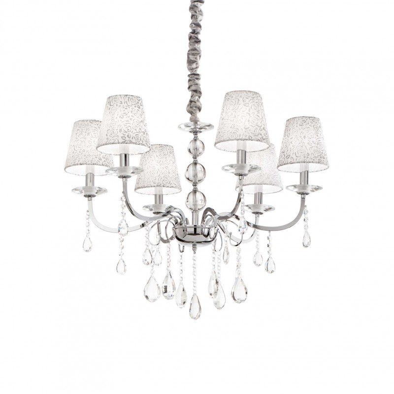 Ideal Lux PANTHEON SP6 CROMO Mod. Lampada A Sospensione 6 Luci