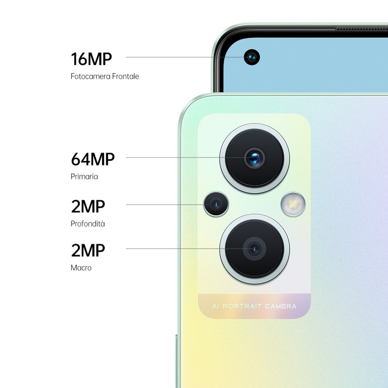 TIM OPPO Reno 8 Lite 16.3 cm (6.4") Dual SIM Android 11 5G USB Type-C 8 GB 128 GB 4500 mAh Multicolour