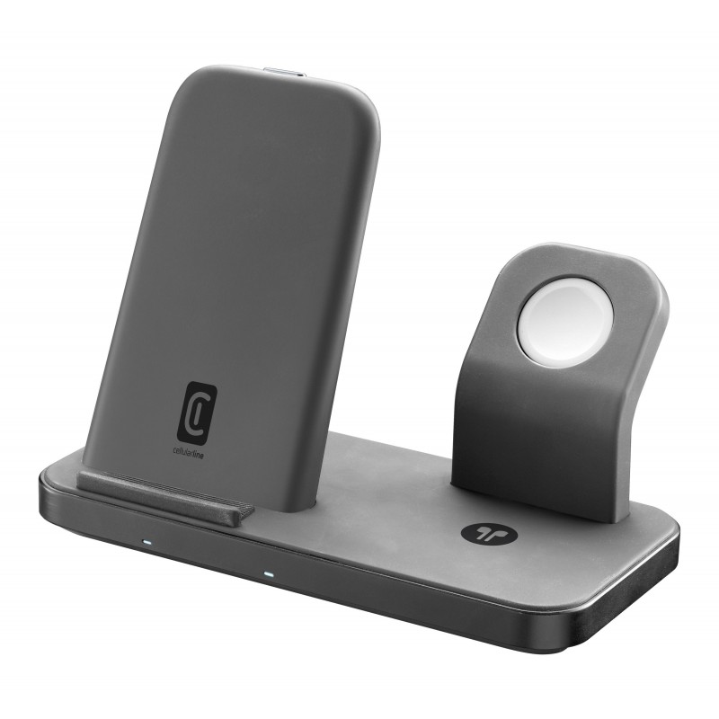 Cellularline TRIO WIRELESS CHARGER Supporto di ricarica wireless 3in1 per dispositivi Apple Nero