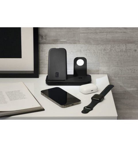 Cellularline TRIO WIRELESS CHARGER Supporto di ricarica wireless 3in1 per dispositivi Apple Nero