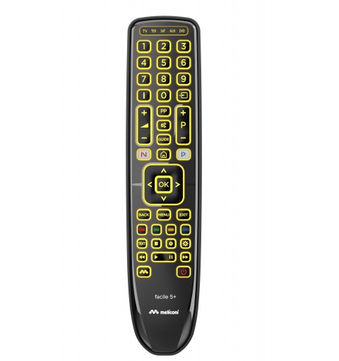 Meliconi Gumbody Facile 5+ mando a distancia DVD Blu-ray, Sistema de audio de uso doméstico, Sistema de cine en casa, Cielo,