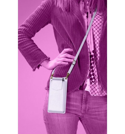 Cellularline Mini Bag - Essential Custodia universale a fondina effetto pelle con tracolla regolabile Viola
