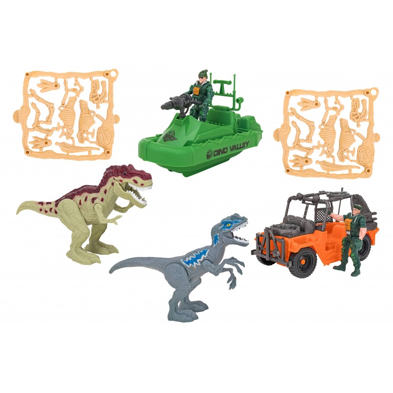 W'Toy Playset Dinosauri con personaggio e veicolo inclusi, 2 assortiti