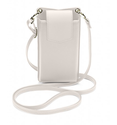 Cellularline Mini Bag - Essential Custodia universale a fondina effetto pelle con tracolla regolabile Bianco