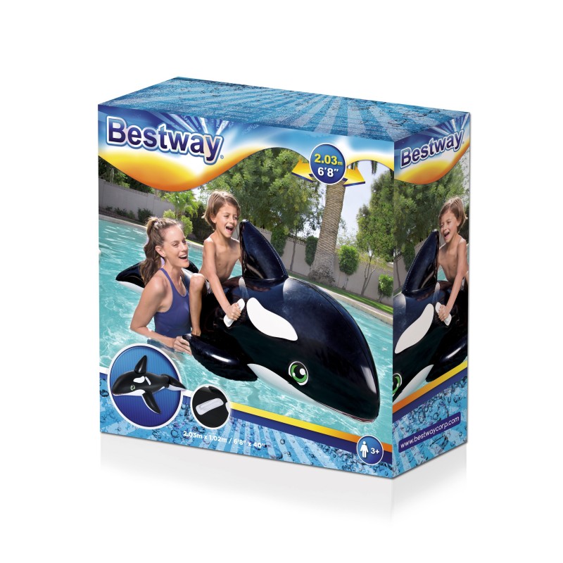 Bestway 41009 flotador para piscina y playa Negro, Blanco Estampado Vinilo Colchoneta