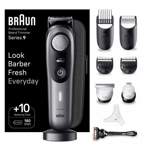 Braun BeardTrimmer BT9420 Mojado y seco Negro, Gris