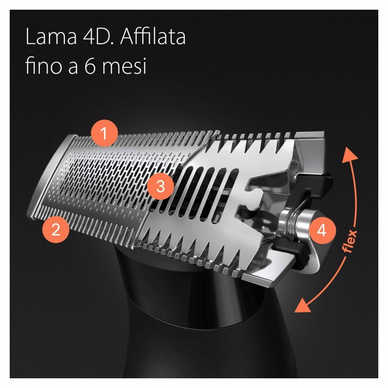 Braun Regolabarba Uomo e Rasoio Elettrico Barba Series X, Con Innovativa Lama 4D E Protezione SkinShield, Testina Flessibile A