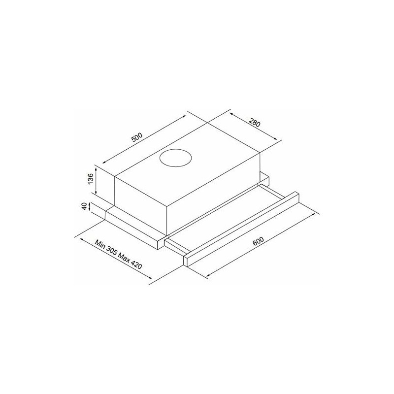 Silverline 1390 Semi built-in (pull out) Stainless steel 253 m³ h D