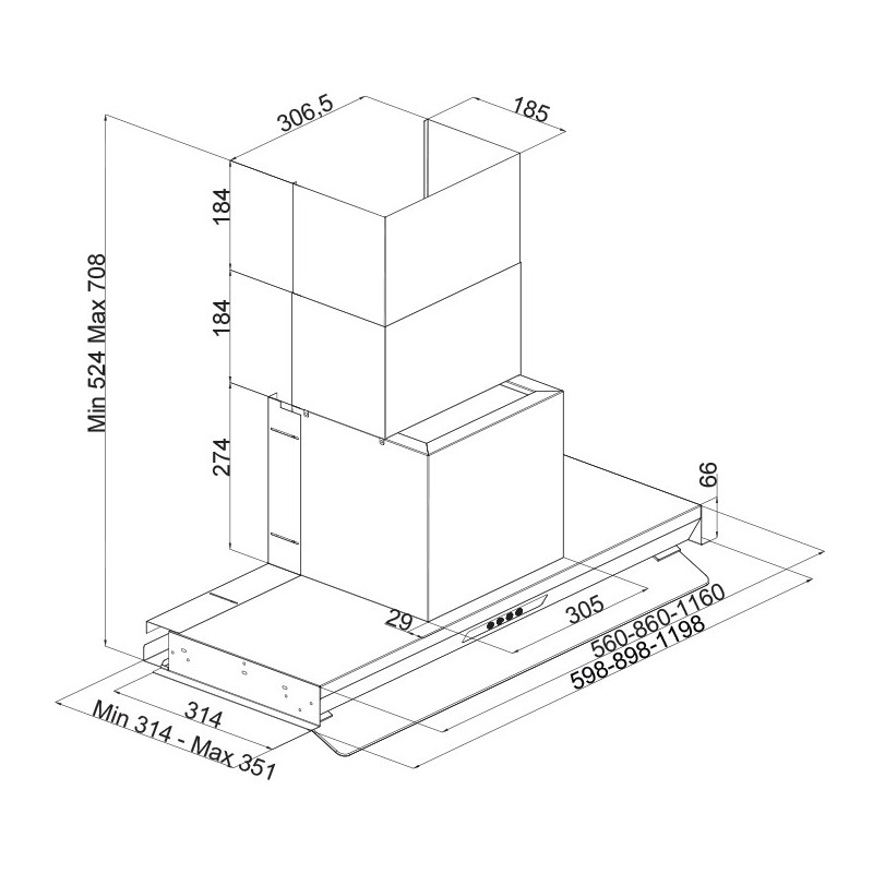 Silverline 3129 INSIDE 3 Built-in Stainless steel 620 m³ h A