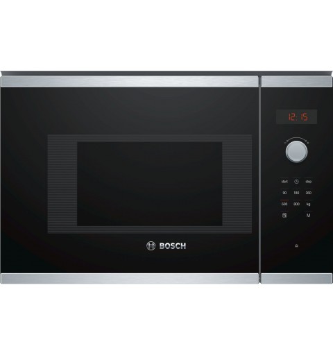 Bosch Serie 4 BFL523MS0 forno a microonde Da incasso Solo microonde 20 L 800 W Nero, Acciaio inossidabile