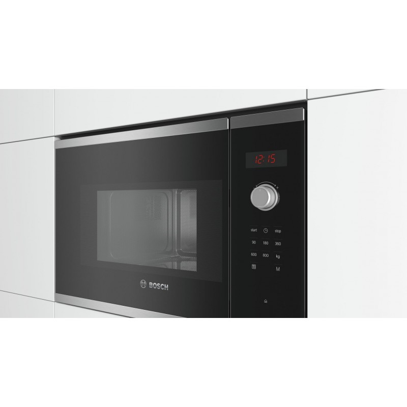 Bosch Serie 4 BFL523MS0 forno a microonde Da incasso Solo microonde 20 L 800 W Nero, Acciaio inossidabile