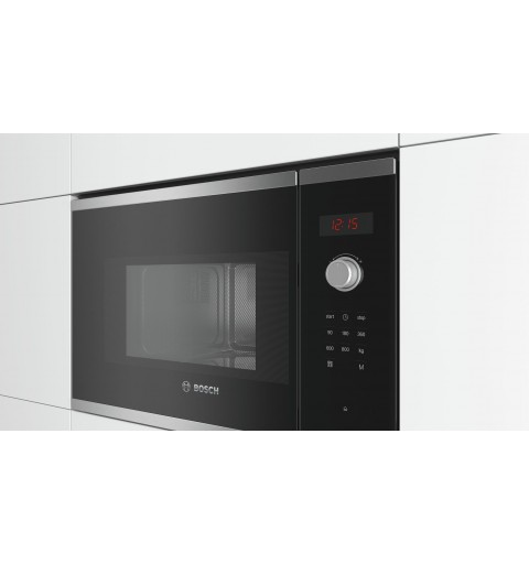 Bosch Serie 4 BFL523MS0 forno a microonde Da incasso Solo microonde 20 L 800 W Nero, Acciaio inossidabile