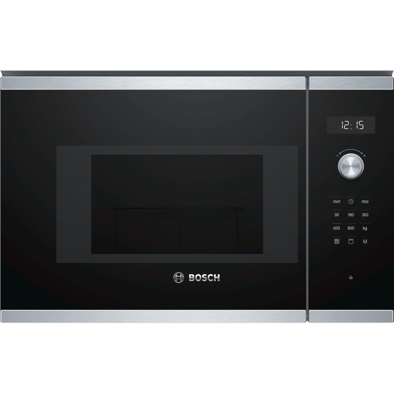 Bosch Serie 6 BEL524MS0 forno a microonde Da incasso Microonde con grill 20 L 800 W Nero, Acciaio inossidabile