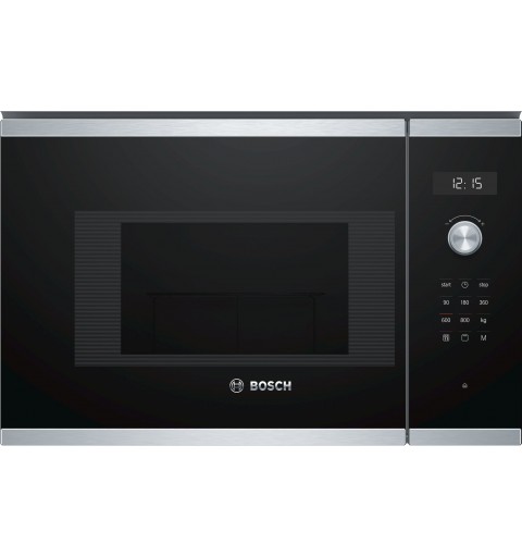 Bosch Serie 6 BEL524MS0 Mikrowelle Integriert Grill-Mikrowelle 20 l 800 W Schwarz, Edelstahl