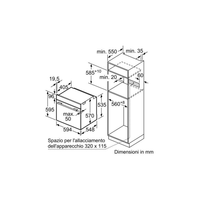 Bosch Serie 4 HBA514BR0 forno 71 L A Acciaio inossidabile