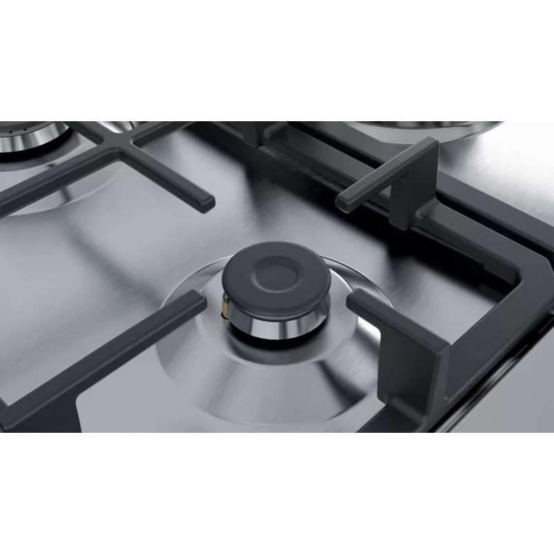 Bosch Serie 4 PGS7B5B90 plaque Acier inoxydable Intégré (placement) 75 cm Gaz 5 zone(s)