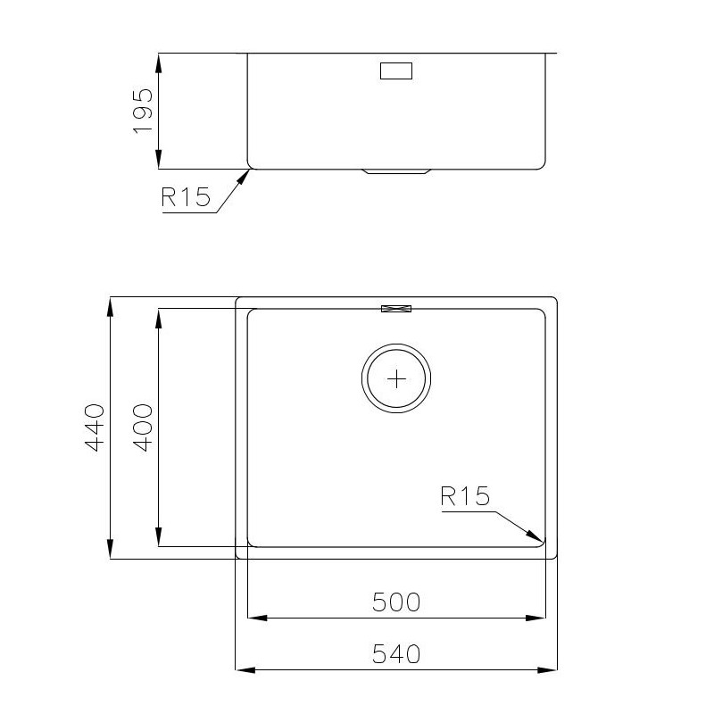 Foster 2155050 kitchen sink Rectangular Stainless steel