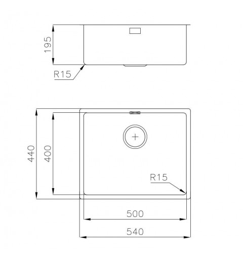 Foster 2155050 kitchen sink Rectangular Stainless steel