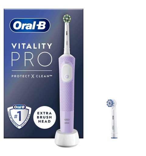 Oral-B Vitality Spazzolino Elettrico Ricaricabile Pro Viola, 2 Testine