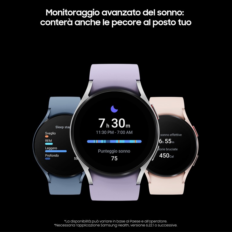 Samsung Galaxy Watch5 44mm Smartwatch Ghiera Touch in Alluminio Memoria 16GB Sapphire