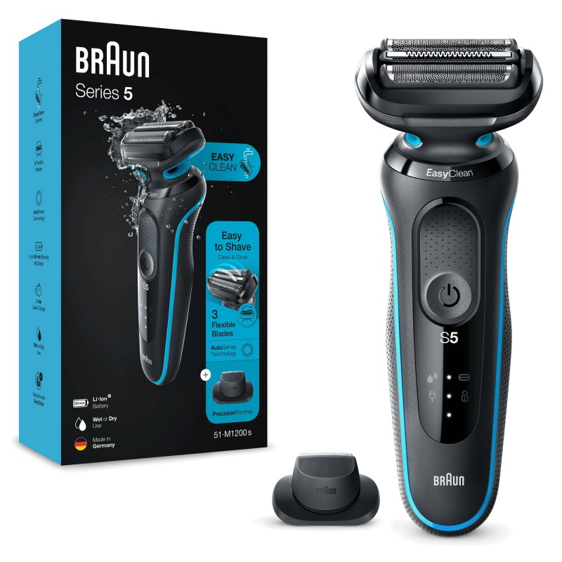 Braun Series 5 51-M1200s Foil shaver Trimmer Black, Blue