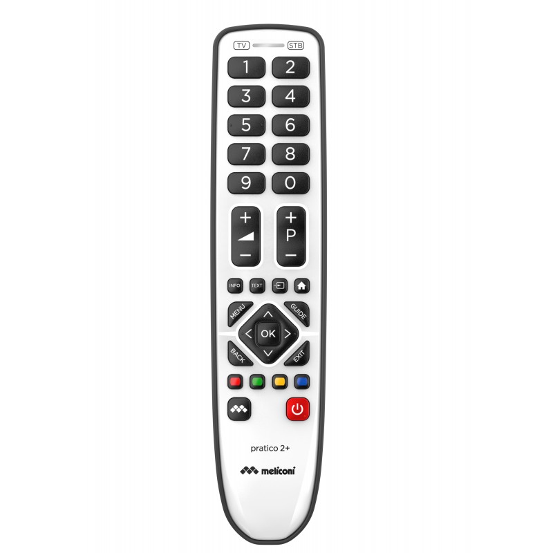Meliconi Gumbody Pratico 2+ remote control IR Wireless TV, TV set-top box Press buttons