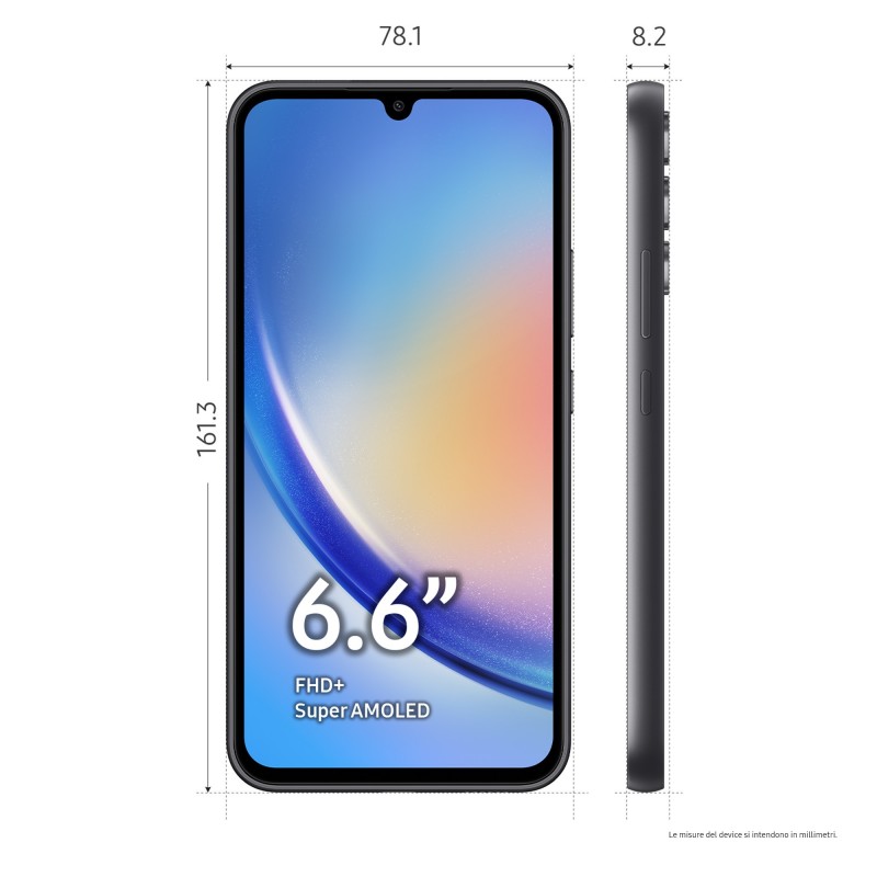 Samsung Galaxy A34 5G 16.8 cm (6.6") Dual SIM Android 13 USB Type-C 6 GB 128 GB 5000 mAh Graphite