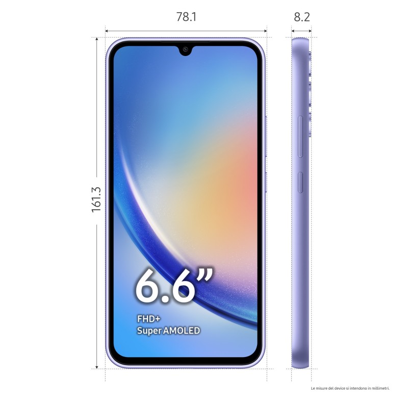 Samsung Galaxy A34 5G 16,8 cm (6.6") Double SIM Android 13 USB Type-C 6 Go 128 Go 5000 mAh Violet