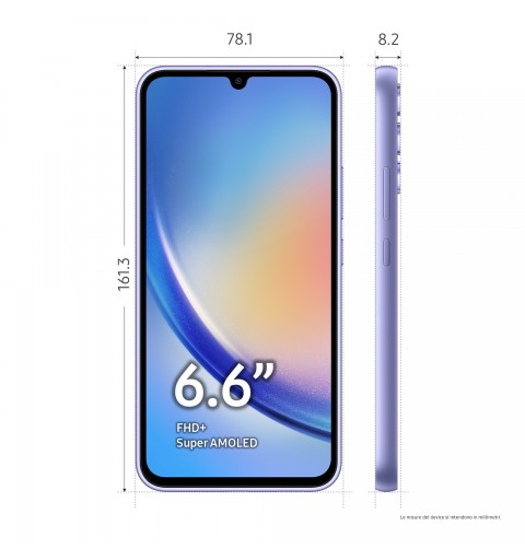 Samsung Galaxy A34 5G 16,8 cm (6.6") Double SIM Android 13 USB Type-C 6 Go 128 Go 5000 mAh Violet