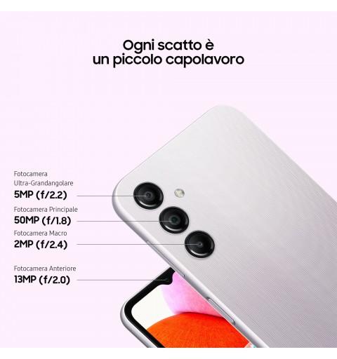 Samsung Galaxy A14 16,8 cm (6.6") Double SIM Android 13 4G USB Type-C 4 Go 128 Go 5000 mAh Argent