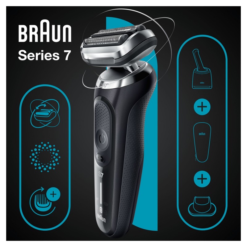 Braun Series 7 71-N7200cc Rasoir à grille Tondeuse Noir