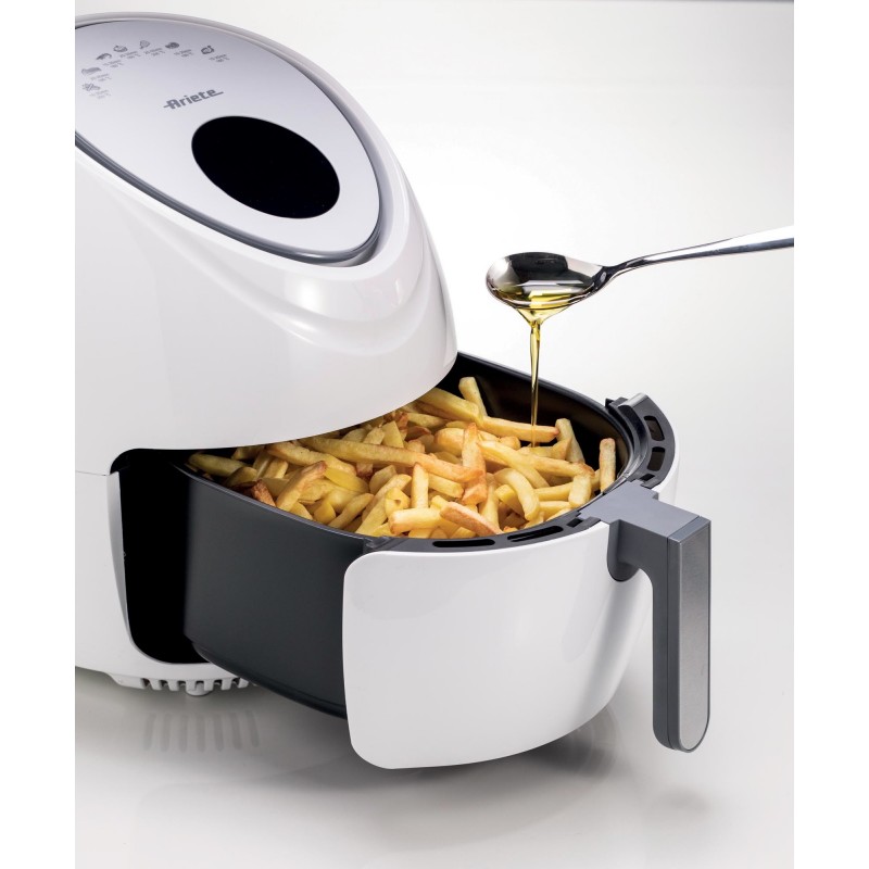 Ariete 4618 03 Single 5.5 L Stand-alone 1800 W Hot air fryer Stainless steel, White